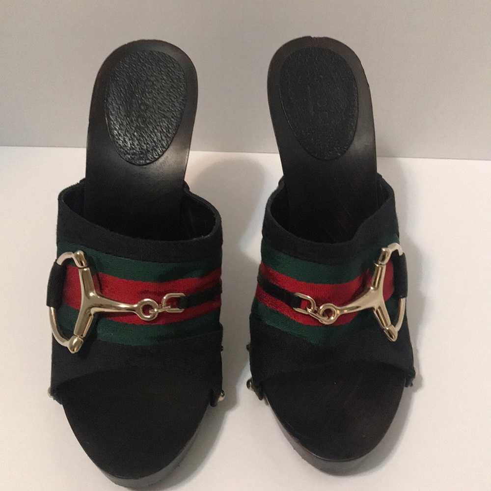 Gucci Guccissima canvas horse bit icon clog